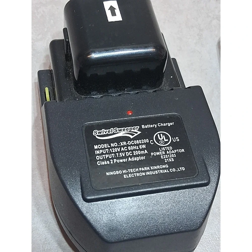 Swivel Sweeper XR-DC080200 Battery Charger & Battery Replacement Working Tested